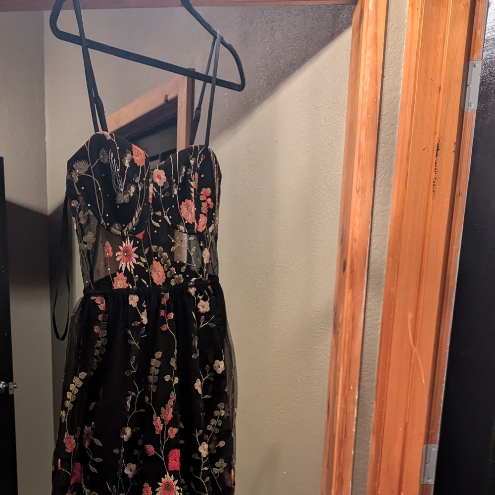 Macy's floral embroidered dress